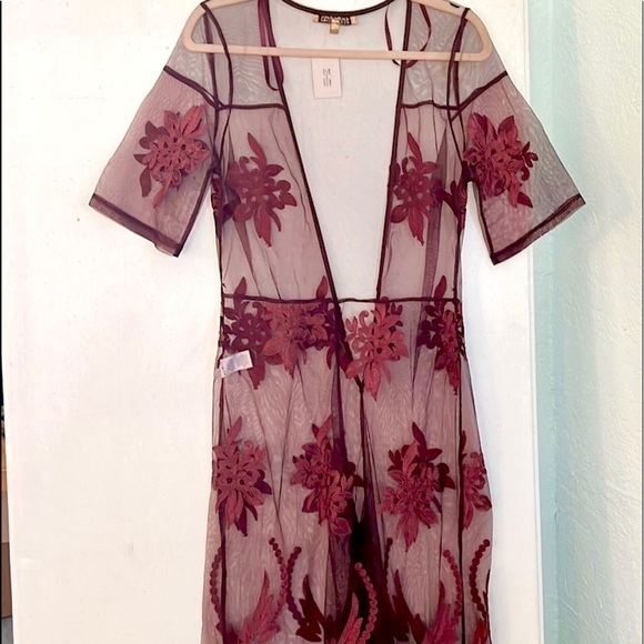 NWT,Gold Label WOW Couture,Wanderlust in Wine, Line w/A Bodysuit/Shaper,Stunning - Picture 7 of 14